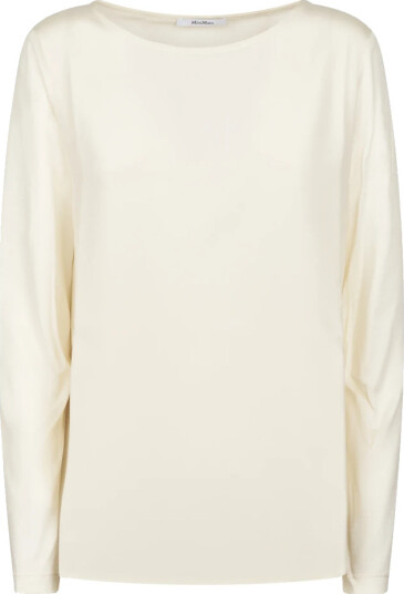 Max Mara Dame Topper Hvit M, Max Mara Dame Topper Hvit M,