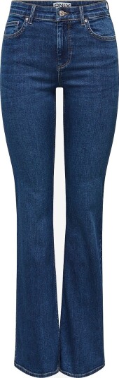 Only   Jeans Onlblush Mw B P Flared Dnm Pim134 N   Blå