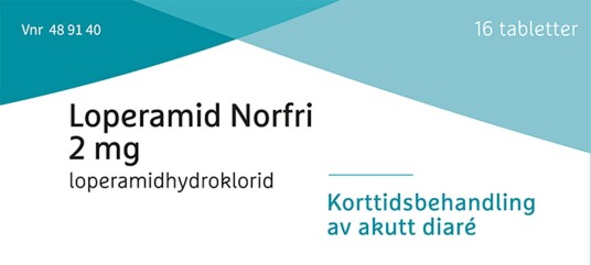 Loperamid Norfri 2 mg tabletter 16 stk