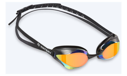 Watery Elite svømmebriller   Poseidon Ultra Mirror   Svart/gull   Konkurranse / trening svømmebriller Bedst i test