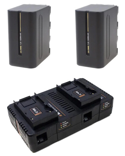 Hawk-Woods DV-F990 Sony NP-F type 2 x batteri + lader Hawk-Woods DV-F990 Sony NP-F type 2 x batteri + lader