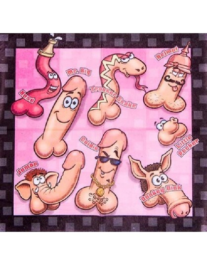 Crosswear 10 stk Servietter med Forskjellige Penis Motiver 33x33 cm