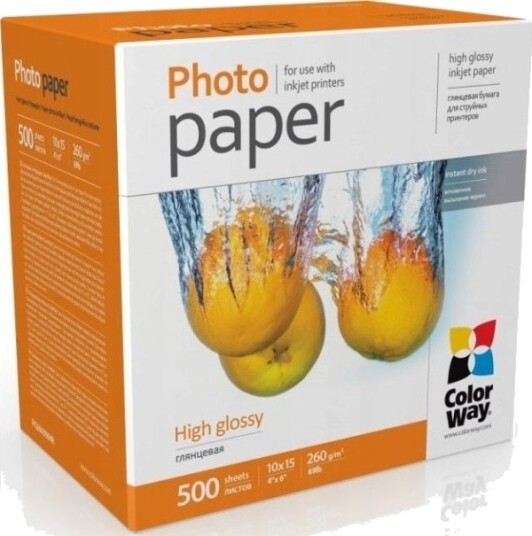 Colorway Fotopapir | Pg2605004r | Hvit | 260 G/M² | 10 X 15 Cm | Skinnende