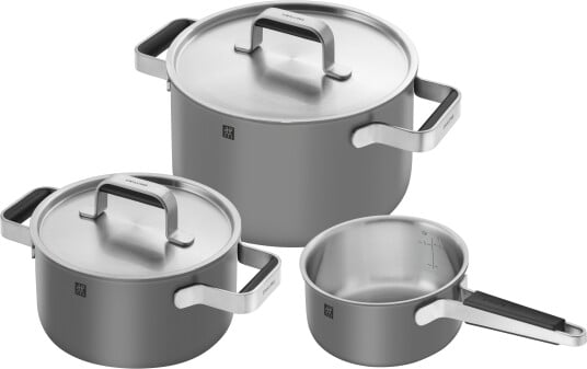 Zwilling Pure kasserollesett 5 deler Grå Zwilling Pure kasserollesett 5 deler Grå
