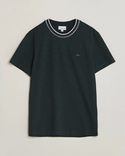 Lacoste Contrast Rib Piqué T Shirt Dark Varech Lacoste Contrast Rib Piqué T Shirt Dark Varech