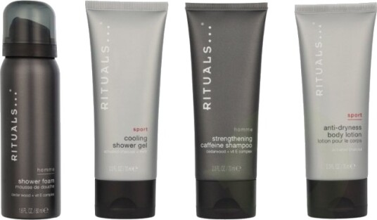 Rituals Homme Set 260 ml Shower Foam 50ml Strenghtening Caffeine Shampoo 70ml Anti Dry Body Lotion 70ml Cooling Shower Gel 70ml Rituals Homme Set 260 ml Shower Foam 50ml Strenghtening Caffeine Shampoo 70ml Anti Dry Body Lotion 70ml Cooling Shower Gel 70ml