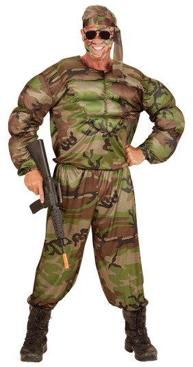 Widmann S.r.l. Soldat med Muskler Karnevalkostyme XLarge Widmann S.r.l. Soldat med Muskler Karnevalkostyme XLarge