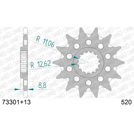AFAM Framdrev #520 SC, KTM/HQ/Beta+, 13T Passer alle nyere EXC/SX/FE/FC