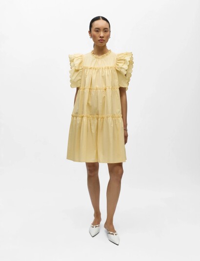Object Objhope S/L Dress Rep Yellow 34 Object Objhope S/L Dress Rep Yellow 34