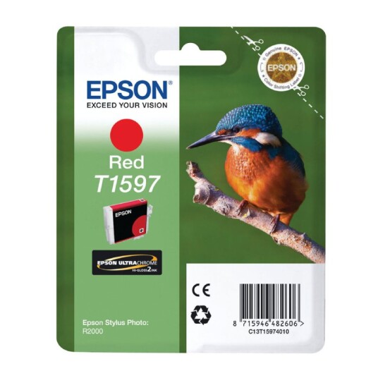 Epson T1597 R blekkpatron - C13T15974010 Original - Rød 17 ml Epson T1597 R blekkpatron - C13T15974010 Original - Rød 17 ml