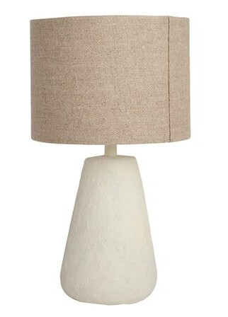 Cora Bordlampe 35 x 20 cm Metall/Linstoff Natur