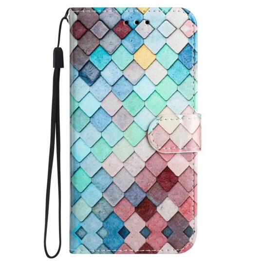 INCOVER Samsung Galaxy S24 Kunstskinn Flipdeksel m. Lommebok og Stropp - Fargede Firkanter