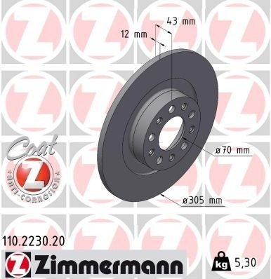 ZIMMERMANN 110.2230.20 Bremseskive