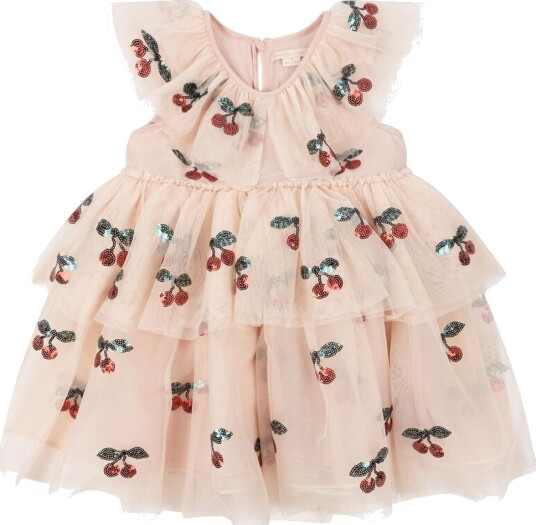 Konges Sløjd Kjole Tulle Yvonne Ma Grande Cerise Paljetter Konges Sløjd 4 år (104) Kjole Beige Rosa Rød
