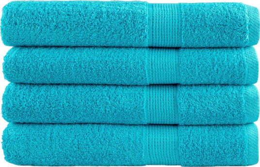 vidaXL Premium håndklær SOLUND 4 stk turkis 100x200 cm 600 g/m2 vidaXL Premium håndklær SOLUND 4 stk turkis 100x200 cm 600 g/m2