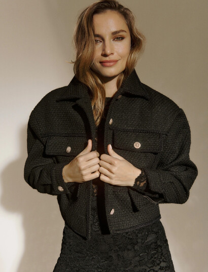 Rosemunde Rwnelly Boucle Wool Blend Ls Oversi - Black - 38 Rosemunde Rwnelly Boucle Wool Blend Ls Oversi - Black - 38