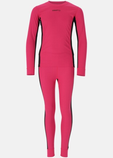 Craft Core Dry Baselayer Set Jr Fame/Dk Plum 146/152 Undertøys-Sett Craft Core Dry Baselayer Set Jr Fame/Dk Plum 146/152 Undertøys-Sett