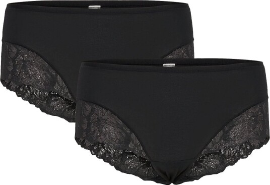 Lindex Brief Reg Blenda Cotton W Lace BLACK S
