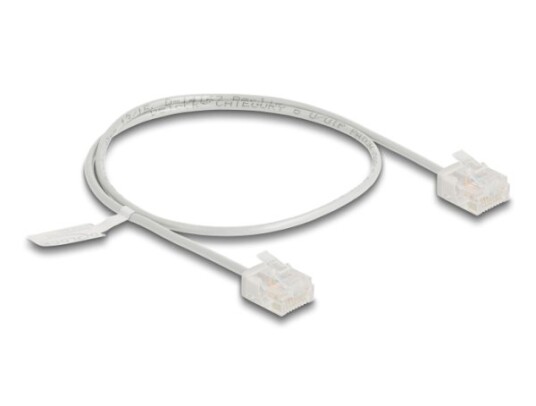 Delock Rj45 Nettverkskabel Cat.6 Utp Ultra Slim 0,5 M Grå Med Korte Plugger
