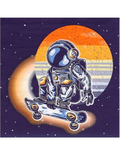 20 stk 3 Lags Servietter 33x33 cm Astronaut Party