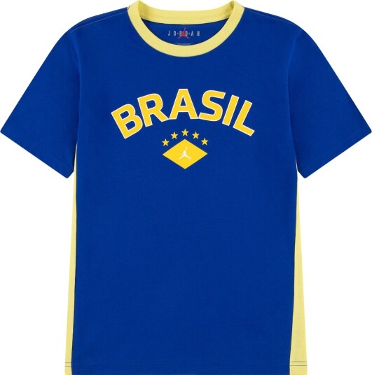 Jordan T skjorte Brasil Gammel Royal m. Trykk Jordan 8 10 år 128 140 T skjorte Blå