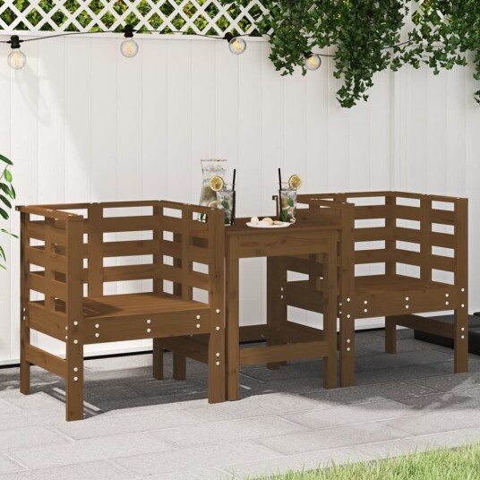 Hagestoler 2 stk honningbrun 61,5x53x71 cm heltre furu Hagestoler 2 stk honningbrun 61,5x53x71 cm heltre furu
