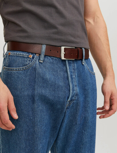 Jack & Jones Jacstockholm Leather Belt Noos - Brown - 95 Jack & Jones Jacstockholm Leather Belt Noos - Brown - 95