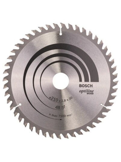 Bosch Optiline Wood 210 mm Sirkelsagblad med 48 Tenner for Tre
