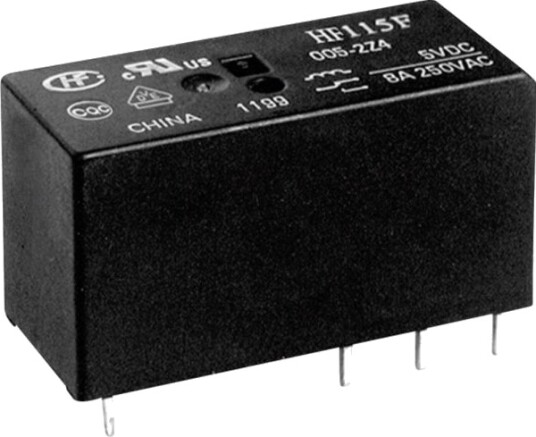Hongfa Hf115f/012 2Zs4a610 Printrelé 12 V/Dc 8 A 2 X Bryter 1 Stk
