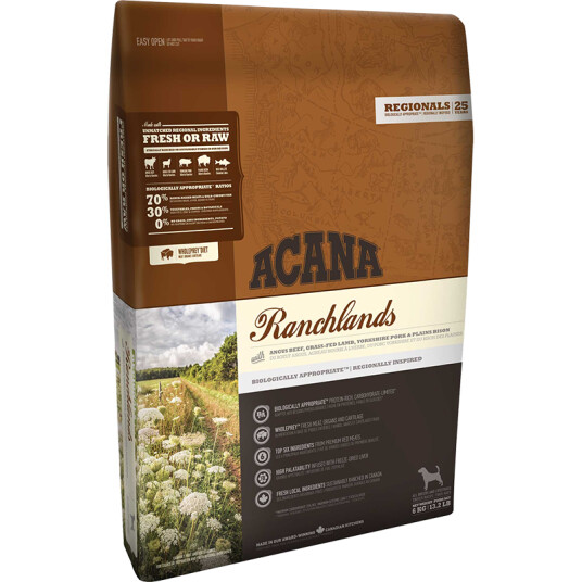 Acana Ranchlands Hundefôr 6 kg - Uten korn, Høyprotein, Tørrfor Acana Ranchlands Hundefôr 6 kg - Uten korn, Høyprotein, Tørrfor