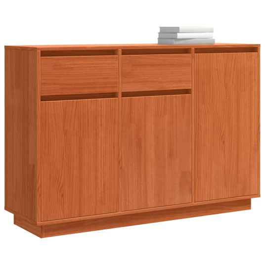 Serviesskap med skuff Voksbrun 110 x 34 x 75 cm Heltre furu