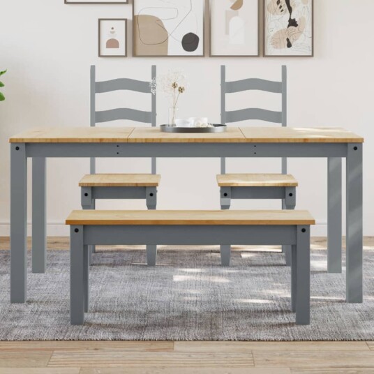  Spisebord Panama grå 160x80x75 cm heltre furu 4005706