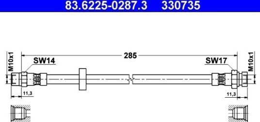 ATE 83.6225 0287.3 Bremseslange