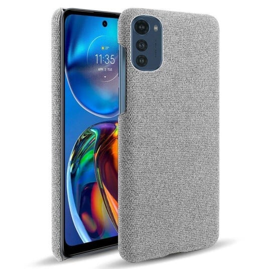 INCOVER Motorola Moto E32 / E32s Stoff Plast Deksel - Lysegrå