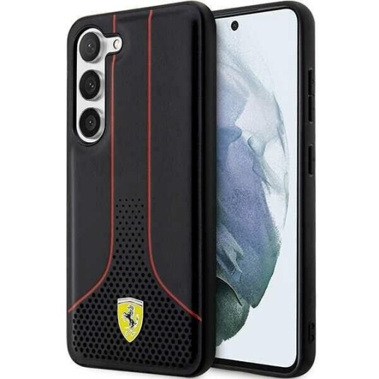 Ferrari Perforert Mobildeksel til Samsung Galaxy S23 - Svart Ferrari Perforert Mobildeksel til Samsung Galaxy S23 - Svart