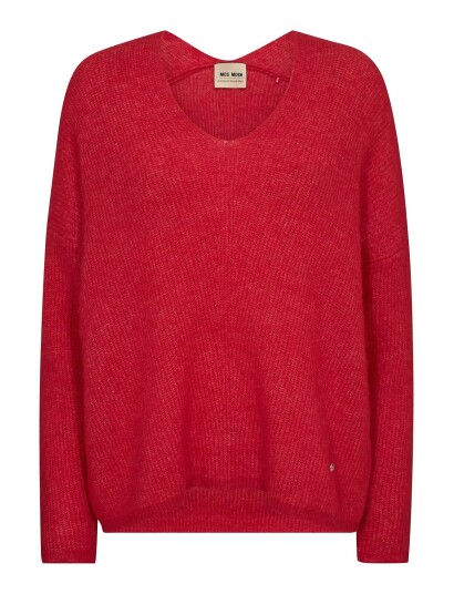 MOS MOSH Mmthora V Neck Knit Red S