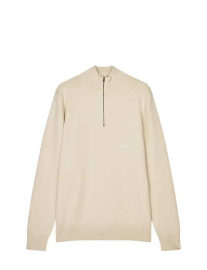Mads Nørgaard Urban Chase Half Zip Knit - Cream - XL Mads Nørgaard Urban Chase Half Zip Knit - Cream - XL