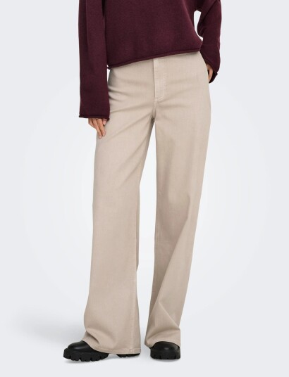 JDY Jdyiris Stretch Hw Wide Pant Pnt Noos   Cream   XL x 32