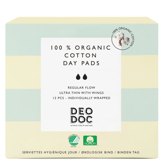 DeoDoc Organic Cotton Day pad 12 pcs
