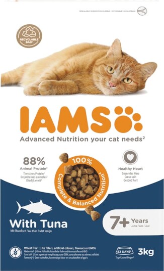 Iams Tørrfôr Senior Advanced Nutrition Cat 7+ Med Tunfisk Sparepakke 2 X 3 kg