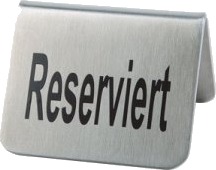 Bordskilt Reserved Rustfri Stål/Sort Skrift,2 Stk/Pk
