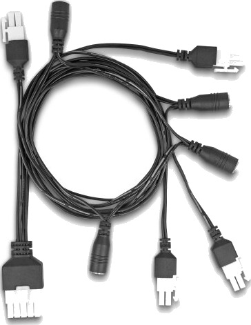 Delock Kabel Mini-Fit 4,2 Mm 10 Pins Plugg Til 4 X Dc 5,5 X 2,5 Mm Stikkontakt Og 4 X Mini-Fit 4,2 Mm 2 Pins Plugg 1 M Sort