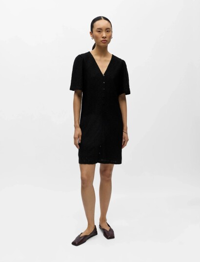 Object Objlaila 2/4 Re V Neck Dress Noos Black XL Object Objlaila 2/4 Re V Neck Dress Noos Black XL