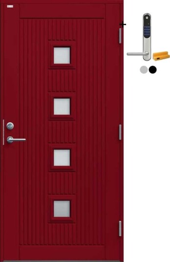 Ytterdør Diplomat Nike Sotet Glass med Yale Doorman Classic Home
