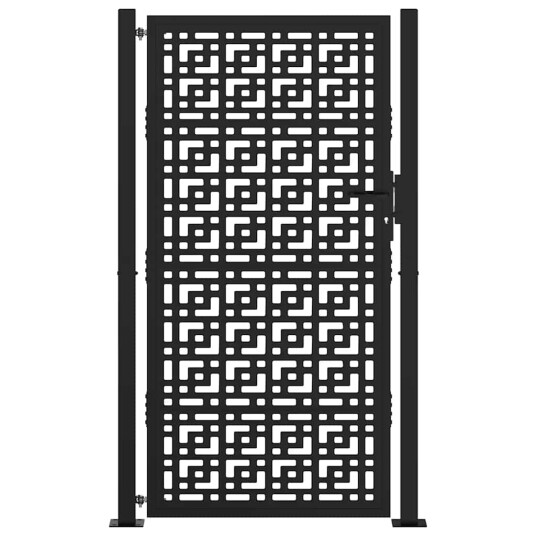 Hageport svart 105x180 cm stål kryssdesign
