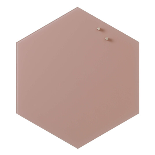 Magnetisk NAGA glastavle hexagon 42 cm rosa