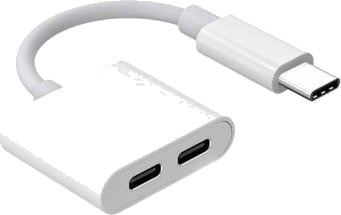 Mocco Usb-C Usb-C X2 Hvit Adapter 4752168123195