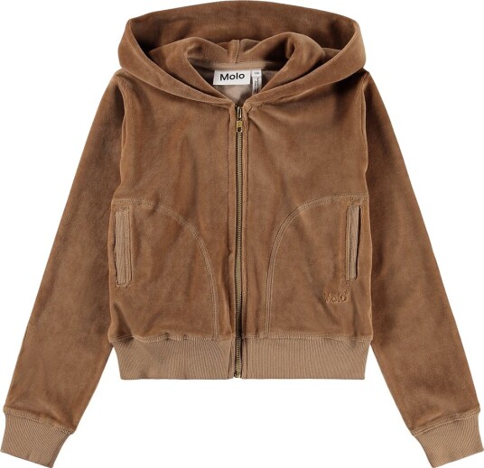 Molo Cardigan Velur   Milla   Cocoa Bønne   Molo   6 år 116   Cardigan   Brun