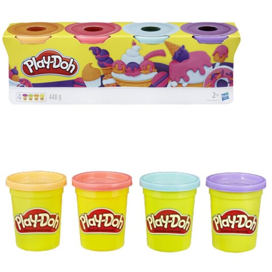 Hasbro Play-Doh 4 Pack of Sweet Themed Non-Toxic colours, 4-Ounce Cans