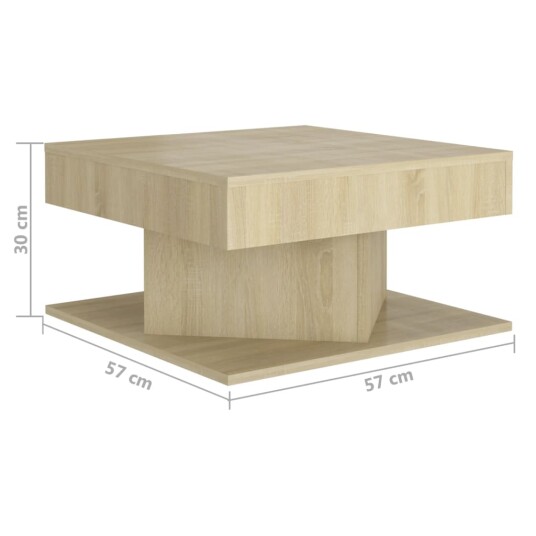 vidaXL Salongbord sonoma eik 57x57x30 cm sponplate
